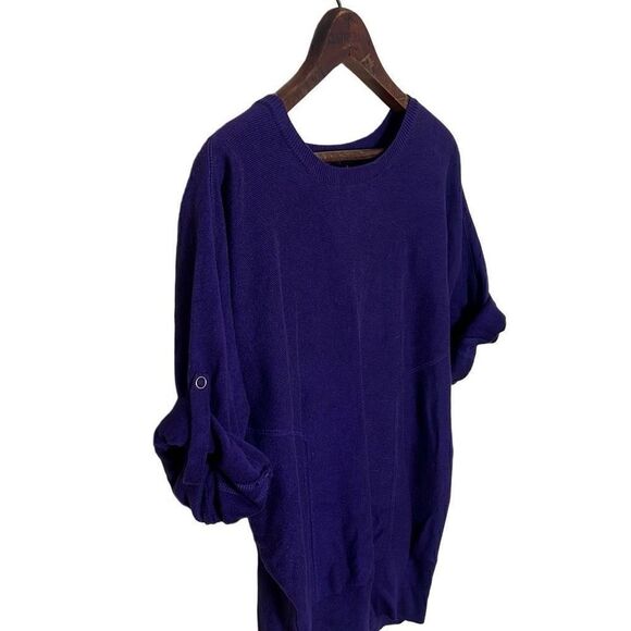 Willi Smith Cotton Blend Cuffed Sleeve Sweater - Picture 2 of 7